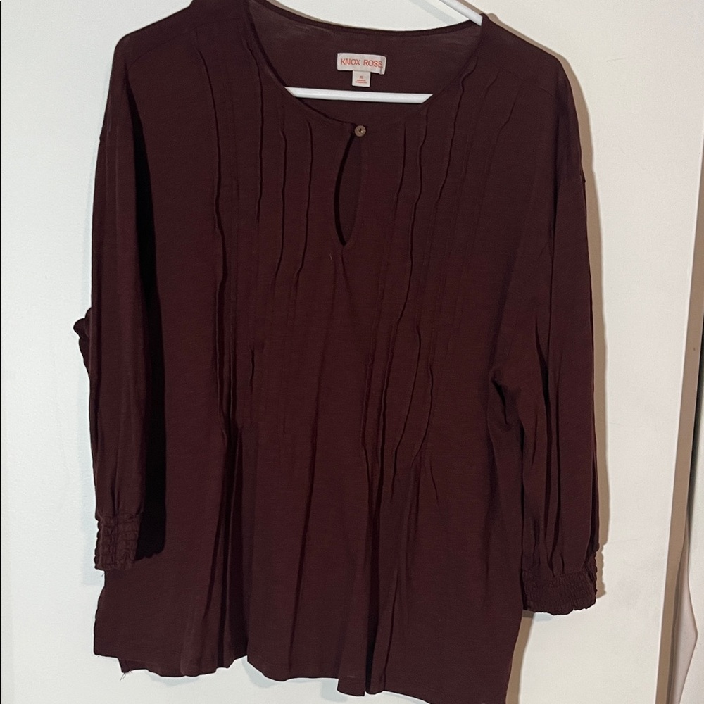 Knox Rose Dark Brown Blouse